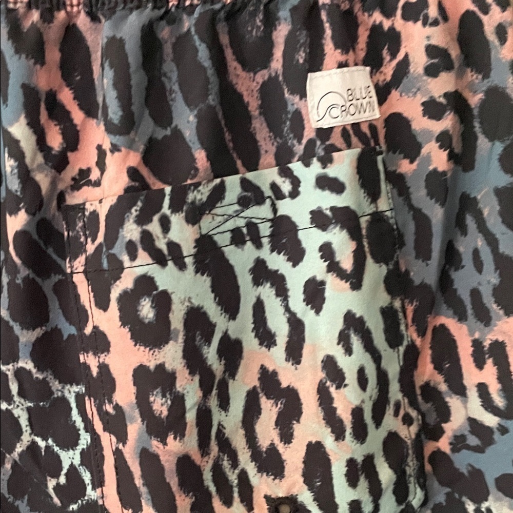 Blue Crown Mens XL Bright Leopard Unlined Swim Trunks Water - Picture 5 of 6